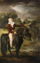 Копия картины "lord stanhope, riding a pony" художника "уорд джеймс"