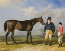 Копия картины "&#39;rockingham&#39;, with his owner, john theobald, and jockey, jem robinson" художника "уорд джеймс"
