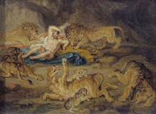 Репродукция картины "sketch for &#39;daniel in the lion&#39;s den&#39;" художника "уорд джеймс"