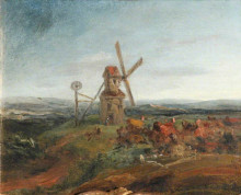 Копия картины "an extensive landscape with a windmill" художника "уорд джеймс"