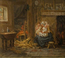 Картина "mary hill, aged 88, seated with children" художника "уорд джеймс"