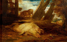 Репродукция картины "pigs" художника "уорд джеймс"