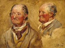 Репродукция картины "studies of a man&#39;s head" художника "уорд джеймс"