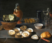 Репродукция картины "still life with artichokes" художника "беерт осиас"