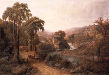 Репродукция картины "old mill and stream" художника "уотсон гомер"