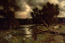 Картина "near the close of a stormy day" художника "уотсон гомер"