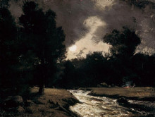 Картина "rushing stream by moonlight" художника "уотсон гомер"