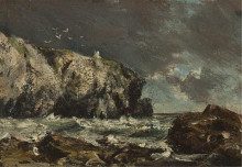 Картина "the cliff light, cape breton" художника "уотсон гомер"