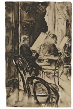 Копия картины "im caf&#233; bauer" художника "ури лессер"