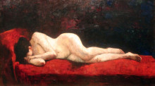 Копия картины "lying nude" художника "ури лессер"