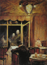 Картина "abend im caf&#233; bauer" художника "ури лессер"