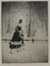 Репродукция картины "dame mit kind im tiergarten (berlin)" художника "ури лессер"