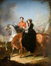 Картина "devereux cockburn, royal scots guard, and his sister anne russell" художника "бейкер томас джонс"