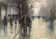 Картина "unter den linden im regen" художника "ури лессер"