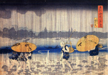 Копия картины "heavy rain" художника "утагава куниёси"