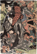 Репродукция картины "miyamoto musashi, edo period" художника "утагава куниёси"