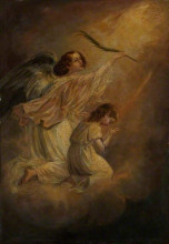 Картина "angel with a child" художника "бейкер томас джонс"