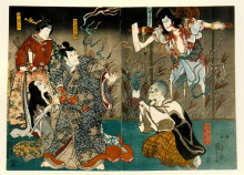 Картина "the ghosts of togo and his wife" художника "утагава куниёси"