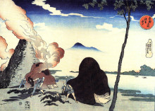 Репродукция картины "the kins at imado" художника "утагава куниёси"