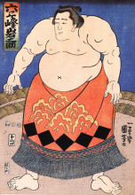 Репродукция картины "the sumo wrestler" художника "утагава куниёси"