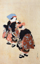Картина "two kamuro waiting for a courtesan" художника "утагава куниёси"