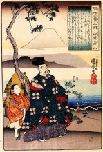 Репродукция картины "yamabe no akahito" художника "утагава куниёси"