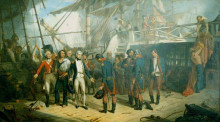 Копия картины "spanish officers surrendering their sword to nelson" художника "бейкер томас джонс"