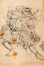Репродукция картины "benkei holdin a halberd" художника "утагава куниёси"
