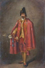 Картина "the trumpeter" художника "бейкер томас джонс"