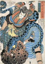 Репродукция картины "from suikoden of japanese heroes" художника "утагава куниёси"