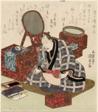 Картина "ichikawa danjuro vii in his dressing room" художника "утагава кунисада"