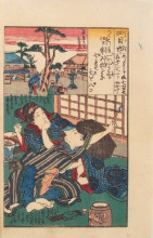 Копия картины "tokaido 53 stations, station #45, ishiyakushi" художника "утагава кунисада"