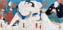 Картина "sumo" художника "утагава кунисада"