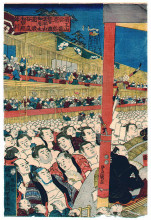 Копия картины "sumo spectators" художника "утагава кунисада"