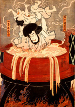 Репродукция картины "goemon ishikawa and his son goroichi" художника "утагава кунисада"