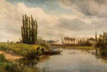 Картина "joinville on the river marne" художника "бейтс дэвид"