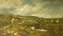 Репродукция картины "hay time on the high moors" художника "бейтс дэвид"