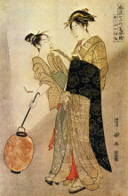 Картина "courting komachi" художника "утагава тоёкуни"