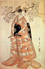 Репродукция картины "nakamura nosio the second performs the dance &quot;dodzedzi&quot;" художника "утагава тоёкуни"
