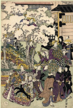 Репродукция картины "the promenade" художника "утагава тоёкуни"
