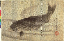 Копия картины "grey carp in water" художника "утагава тоёкуни ii"