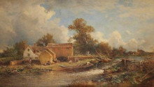 Копия картины "forge mill, river tame" художника "бейтс дэвид"