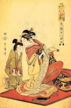 Картина "the hour of the dragon" художника "утамаро китагава"