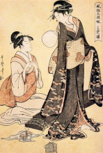 Картина "the yoshiwara sparrow" художника "утамаро китагава"