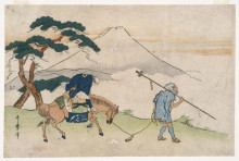 Копия картины "travels looking at mt. fuji" художника "утамаро китагава"