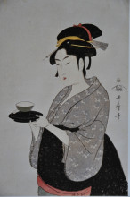 Репродукция картины "portrait of naniwaya okita" художника "утамаро китагава"