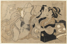 Картина "amorous couple" художника "утамаро китагава"