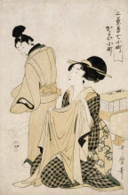 Картина "a geisha in her lover`s room" художника "утамаро китагава"