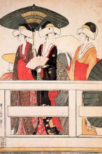 Копия картины "drunken courtesan" художника "утамаро китагава"