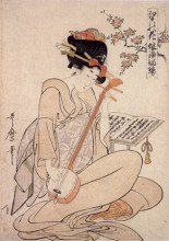 Копия картины "flowers of edo" художника "утамаро китагава"